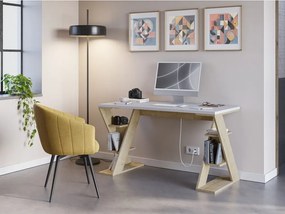 Íróasztal fehér asztallappal 60x137 cm Butterfly – Marckeric