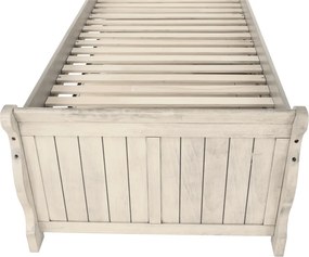 Ágy pótággyal, antik fehér, 90x200, ANTIKO