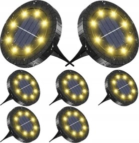 Napelemes LED-es kültéri vízálló fekete beszúrós lámpa 8 db-os szett