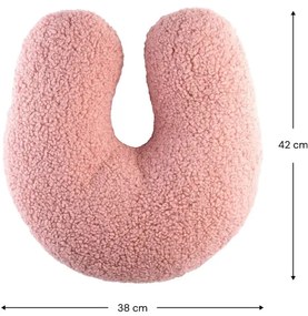 Rózsaszín buklé párna gyerek kanapéhoz U – Wigiwama