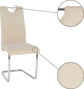 Étkezőszék, bézs Dulux Velvet szövet/világos varrás, ABIRA NEW