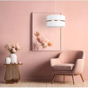 Duolla - Csillár zsinóron DUO 1xE27/15W/230V átm. 40 cm fehér/arany