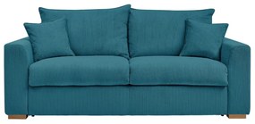 Kék kordbársony kinyitható kanapé 225 cm Augustin – Bobochic Paris