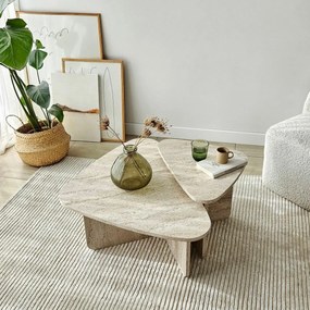 Ballare Travertine dohányzóasztal szett, 2 db