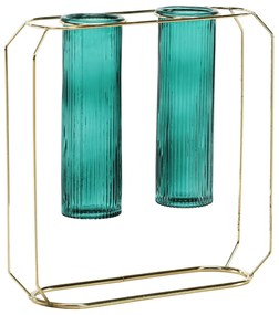 Dupla váza, smaragdzöld/arany, ROSEIN TYP 2