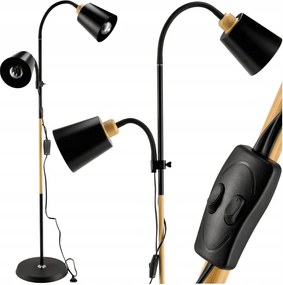 Loft állólámpa led dupla 2x E27 állítható fekete