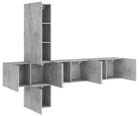vidaXL 5 darab betonszürke szerelt fa fali TV-bútor