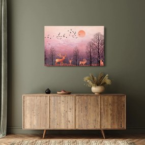 Kép - Szarvas a lenyugvó nap fényében (90x60 cm)