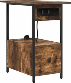 vidaXL Éjjeliszekrény fiókkal Füstölt tölgy 60 x 30 x 61 cm Faanyag