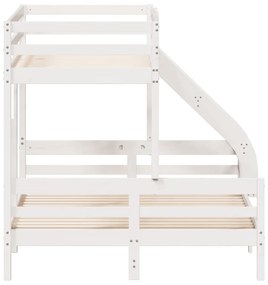 fehér tömör fenyőfa emeletes ágy 80 x 200/140 x 200 cm