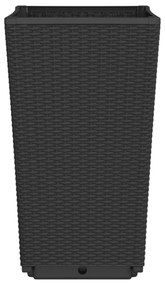 2 db fekete polipropilén kerti ültetőláda 32,5 x 32,5 x 57 cm