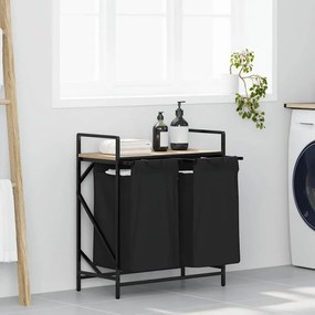 sonoma tölgy mosodai kosár 2 rekeszes polccal