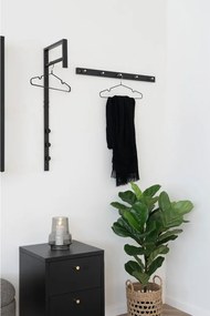 Fém ruhatartó, fekete, 30 x 3 x 82 cm