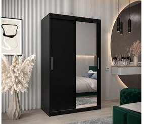 Ruhásszekrény 120 cm Toki 2 (matt fekete + matt fekete). 1064976