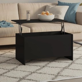 Fekete szerelt fa dohányzóasztal 102 x 55,5 x 52,5 cm