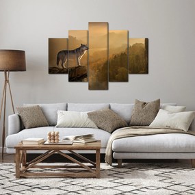 Egy farkas képe a sziklán (150x105 cm)