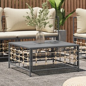 vidaXL antracitszürke polyrattan kerti asztal 70 x 70 x 34 cm