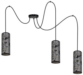 Csillár zsinóron AVALO 3xE27/60W/230V pók szürke/fekete