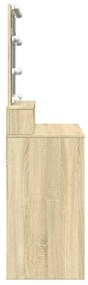 sonoma tölgy színű fésülködőasztal LED-del 80 x 41 x 144,5 cm