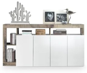 Komód LENOR fehér/barna