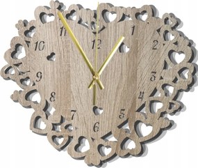 Fa Dekoratív Falióra Szívecskékkel Szív 45 cm