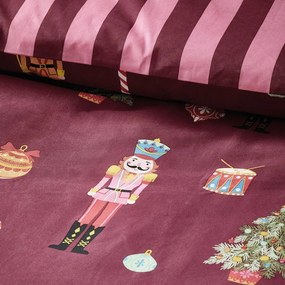 Rózsaszín-lila egyszemélyes ágyneműhuzat 135x200 cm Nutcracker Stripe – Catherine Lansfield