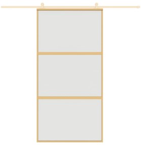 aranyszínű ESG tejüveg és alumínium tolóajtó 102,5 x 205 cm