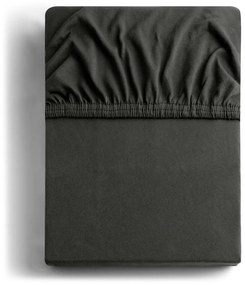 Sötétszürke gumis jersey lepedő 200x200 cm Amber – DecoKing
