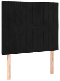 fekete bársony LED-es fejtámla 90x5x118/128 cm