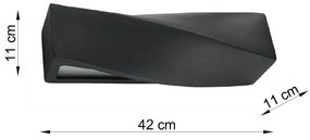 Taurus fekete kerámia falilámpa - Sollux