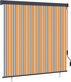 vidaXL Roletta Csíkos Sárga és Kék 180 x 250 cm Szövet és Alumínium