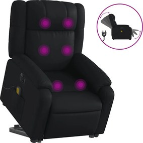 vidaXL elektromos fekete műbőr felállást segítő dönthető masszázsfotel
