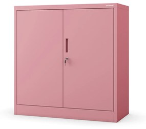 Alacsony fém irattartó szekrény BEATA, 900 x 930 x 400 mm, Fresh Style: púderrózsaszín