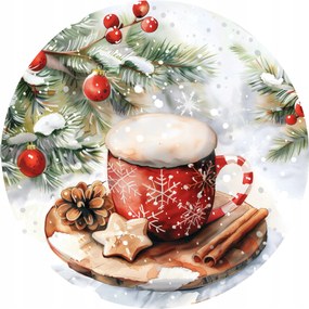 Kerámia poháralátét 4 db Karácsonyi asztaldísz