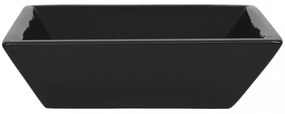 Négyzet alakú, fekete kerámia mosdó 41,5 x 41,5 x 12 cm