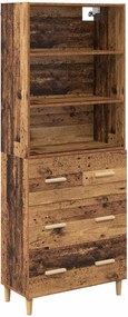 vidaXL Magasfiú fiókkal Öreg fa 69,5 x 32,5 x 180 cm Faanyag
