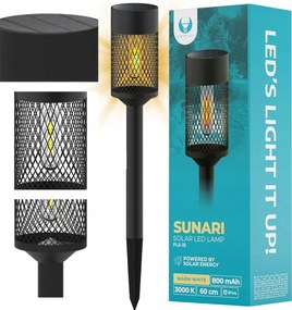 Kültéri napelemes lámpa LED-es kerti oszlop álló erős beszúrós