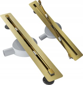 Lineåris Lefolyó Csempe Alå 60 cm Szifon Acél Zuhanytålca Luno Arany