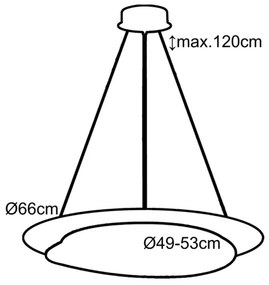 Top Light - LED Dimmelhető csillár zsinóron LED/51W/230V 3000-6500K + távirányító