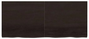 sötétbarna kezelt tömör tölgyfa asztallap 140x60x(2-4) cm