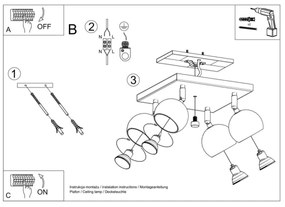 Sollux SL.0446 - Mennyezeti spotlámpa OCULARE 4xGU10/10W/230V