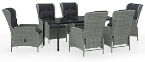 vidaXL 7 részes világosszürke kerti étkezőgarnitúra
