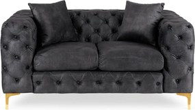 Sofa SORRENTO 2S Dwuosobowa Czarna Welurowa