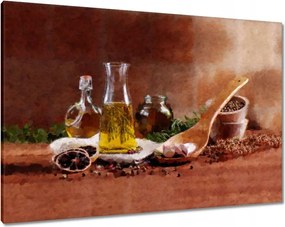Vászonkép 100x70 Fűszerek Olaj