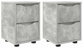 vidaXL Éjjeliszekrények 2 pcs Beton Szürke 30,5 x 30 x 43 cm Faanyag