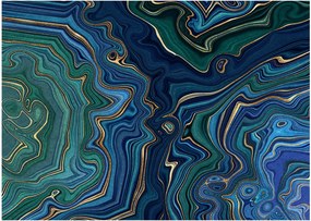 Kép - zöld-kék márvány (üvegen) (70x50 cm)