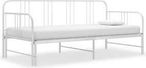 vidaXL fehér fém kihúzható kanapéágy-keret 90 x 200 cm