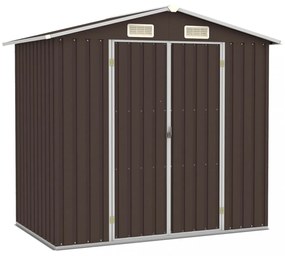 barna horganyzott acél kerti fészer 205 x 129 x 183 cm