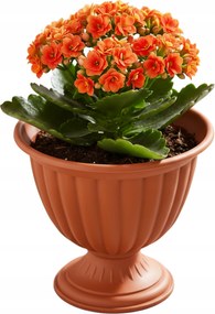 Kerek lábú virágtartó Ø 16 cm H 17 cm terrakotta műanyag