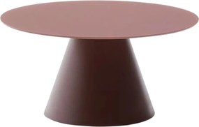 Terrakotta színű kerek dohányzóasztal üveg asztallappal ø 80 cm Wilshire – Kave Home